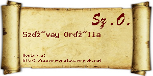 Szávay Orália névjegykártya